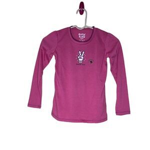Life is Good Girls Peace Pajama Top Long Sleeve Tee Size 5-6 Cotton